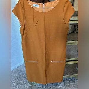Moschino dress with rose gold zipper detail - size 12